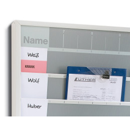 Tableau de planification et d'organisation, 1.575 x 900 mm, rails 6, inscription vierge