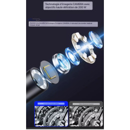Vidéoscope Endoscope de direction grand écran de 7 pouces, objectif simple/double 3.9mm, 2 voies 360 °