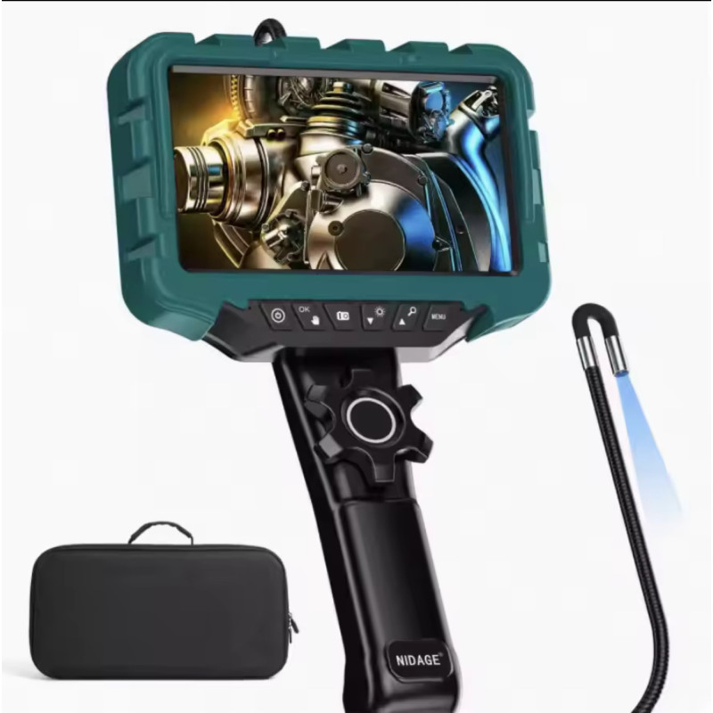 Vidéoscope Endoscope de direction grand écran de 7 pouces, objectif simple/double 3.9mm, 2 voies 360 °