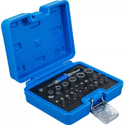Jeu d'embouts et de clés à douille | entraînement six pans mâle, 6,3 mm (1/4") | 2-EN-1 | 26 pcs.