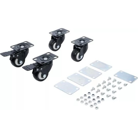 Roues pivotantes | pour coffre système chariot de visite | 4 pièces