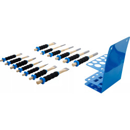 Jeu de chasse-goupilles / pointeaux / burin plat | avec protection des mains | 13 pcs.