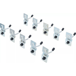 Jeu de crochets simples | 40 mm | pour système mural | 10 pcs.