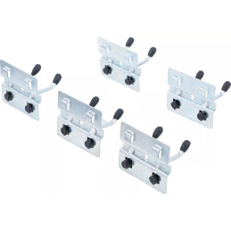 Jeu de crochets doubles | 40 mm | pour système mural | 5 pcs.