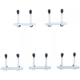Jeu de crochets doubles | 40 mm | pour système mural | 5 pcs.