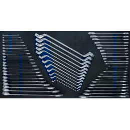 clé mixte / clé polygonales double embouts / jeu de clés doubles plates et clé mixte à cliquet | 57 pcs.