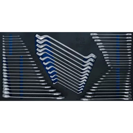 clé mixte / clé polygonales double embouts / jeu de clés doubles plates et clé mixte à cliquet | 57 pcs.