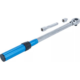Jeu de clés dynamométrique | adaptateur + rallonge | mâle 12,5 mm (1/2") | 40 - 220 Nm | 3 pièces