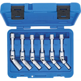 Jeu de clés articulées pour bougies de préchauffe universelles, hexagonales | 10 mm (3/8") | 8 - 16 mm | 6 pièces