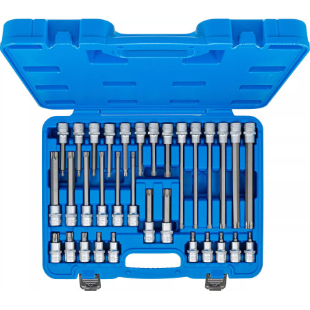 Jeu de douilles à embouts | carré femelle 12,5 mm (1/2") | profil T (pour Torx) | 32 pièces