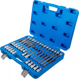 Jeu de douilles à embouts | carré femelle 12,5 mm (1/2") | profil T (pour Torx) | 32 pièces