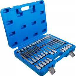 Jeu de douilles à embouts | carré femelle 12,5 mm (1/2") | profil T (pour Torx) | 32 pièces