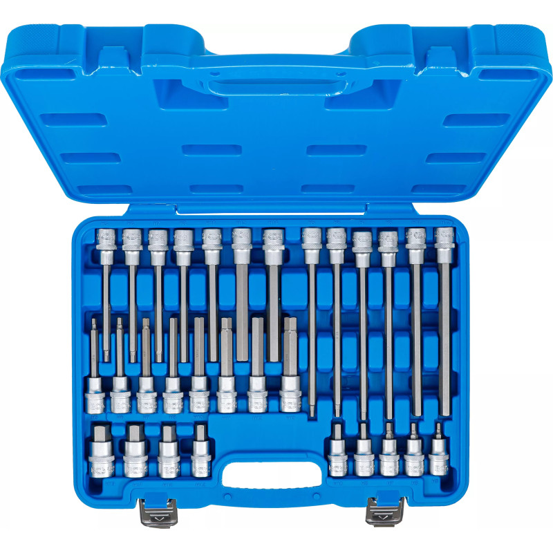 Jeu de douilles à embouts | 12,5 mm (1/2") | six pans intérieurs | 30 pièces Jeu de douilles à embouts | 12,5 mm (1/2") | six pans intérieurs | 30 pièces