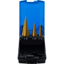 Jeu de forets étagés | nitrure de titane | Ø 4 - 30 mm | 3 pièces