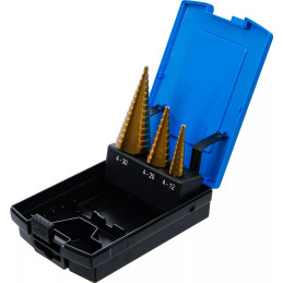 Jeu de forets étagés | nitrure de titane | Ø 4 - 30 mm | 3 pièces