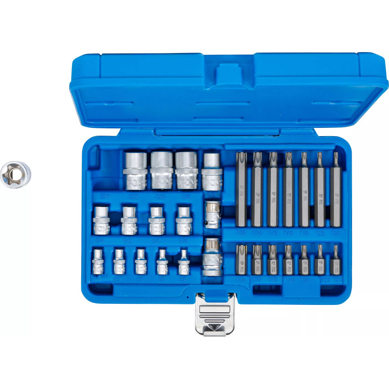 Jeu d'embouts et de clés à douille | profil E / profil T (pour Torx) | 30 pièces