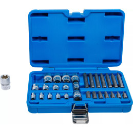 Jeu d'embouts et de clés à douille | profil E / profil T (pour Torx) | 30 pièces