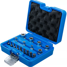 Jeu d'embouts et de clés à douille | profil E / profil T (pour Torx) | 17 pièces