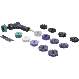 Jeu de meules à brosses pneumatiques | 17 pièces