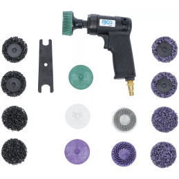 Jeu de meules à brosses pneumatiques | 17 pièces