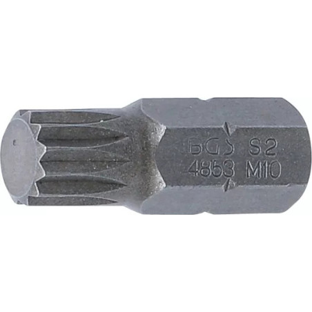 Embout | Longueur 30 mm | 10 mm (3/8") | denture multiple intérieure (pour XZN) M10