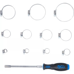 Assortiment de colliers | inoxydable | sur tableau | 111 pièces