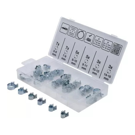 Assortiment de colliers de tuyau | Ø 6 - 16 mm | 30 pièces
