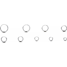 Assortiment de colliers de tuyau à revêtement en acier inoxydable | Ø 5,8 - 21 mm | 170 pièces
