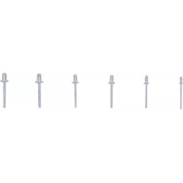 Assortiment de rivets pop | aluminium | 2,4 - 4,8 mm | 400 pièces