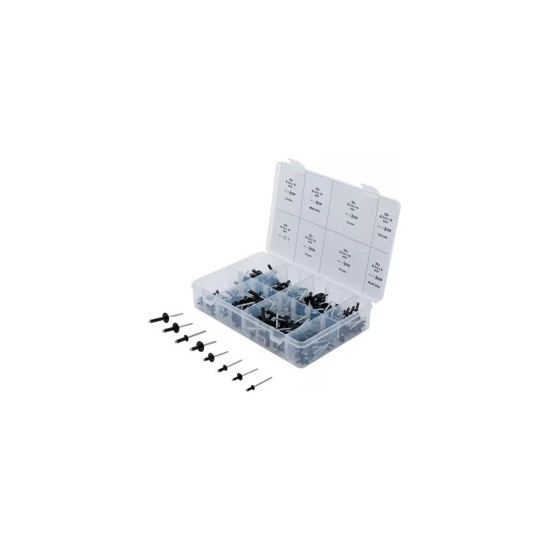 Assortiment de rivets pop | aluminium | 3,2 - 4,8 mm | 200 pièces Assortiment de rivets pop | aluminium | 3,2 - 4,8 mm | 200 pièces