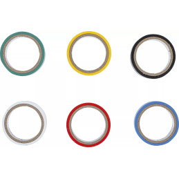 Bandes adhésives multicolore | 19 x 3,5 m | 6 pièces