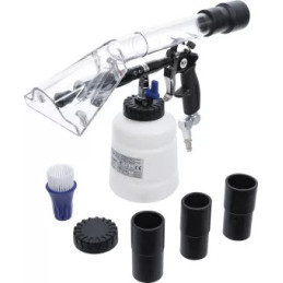 Pistolet pneumatique de nettoyage avec brosse et accessoire d’aspiration | 7 pièces
