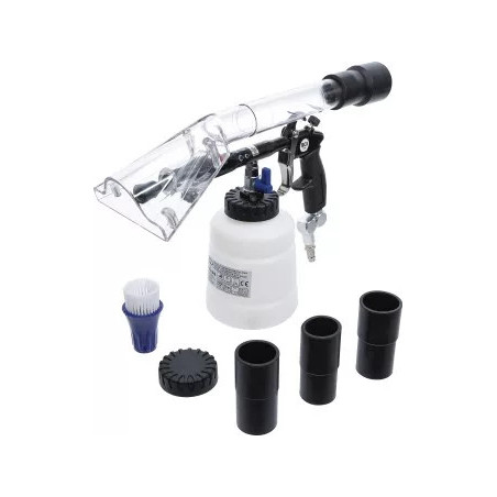 Pistolet pneumatique de nettoyage avec brosse et accessoire d’aspiration | 7 pièces