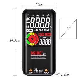 Multimètre numérique intelligent, affichage LCD couleur 9999,condensateur de tension