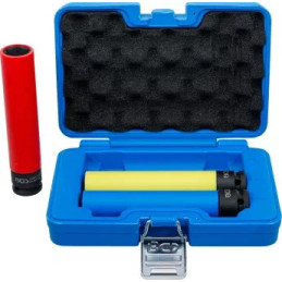Jeu de douilles de puissance avec protection | extra longue | 12,5 mm (1/2") | 17 / 19 / 21 mm | 3 pièces