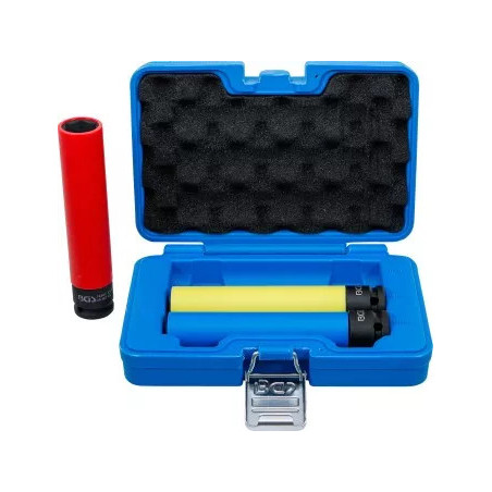 Jeu de douilles de puissance avec protection | extra longue | 12,5 mm (1/2") | 17 / 19 / 21 mm | 3 pièces