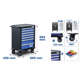 Servante d'atelier | 7 tiroirs | avec 263 outils