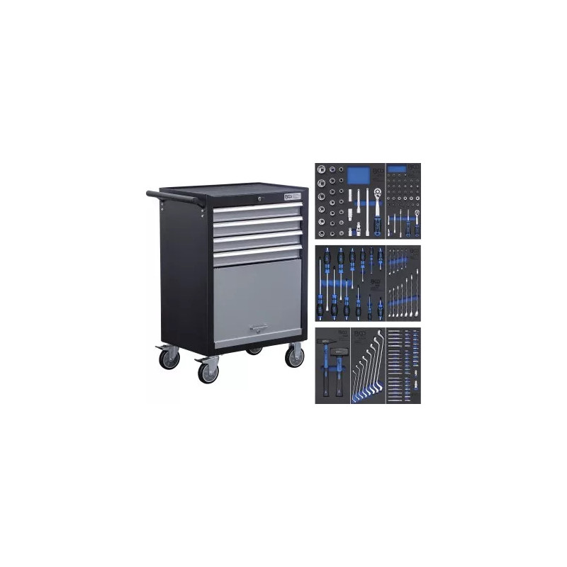 Servante d'atelier, "Profil Junior" | 4 tiroirs | avec 151 outils