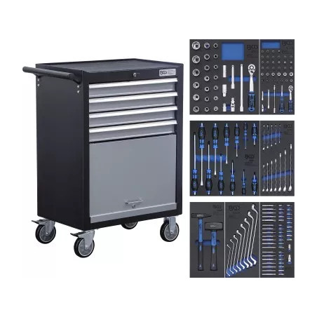 Servante d'atelier, "Profil Junior" | 4 tiroirs | avec 151 outils