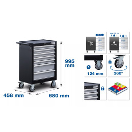 Servante d'atelier | 7 tiroirs | avec 246 outils