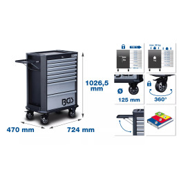 Servante d'atelier | 8 tiroirs | avec 299 outils