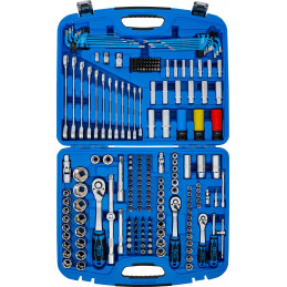 Coffret de Douilles à profil ondulé | 6,3 mm (1/4") / 10 mm (3/8") / 12,5 mm (1/2") | 218 pièces