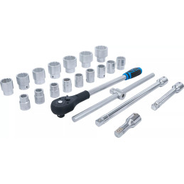 Coffret de douilles douze pans | 20 mm (3/4") | 21 pièces