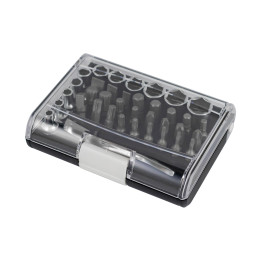 MINI COFFRET DE 37 EMBOUTS ET DOUILLES AVEC CLIQUET 1/4