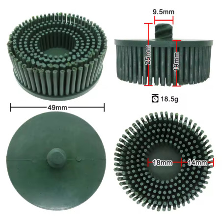 Jeu de brosses à poncer de rechange · vertes · 2 pièces ∙ système de changement rapide Roloc® ∙ ⌀ 50 mm
