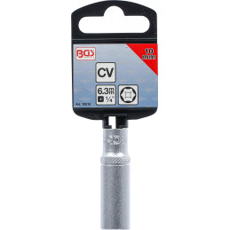 Douille pour clé, six pans, longue | 6,3 mm (1/4") | 10 mm