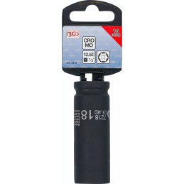 Douille à choc, six pans, longue | 12,5 mm (1/2") | 18 mm