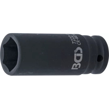 Douille à choc, six pans, longue | 12,5 mm (1/2") | 22 mm