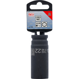 Douille à choc, six pans, longue | 12,5 mm (1/2") | 22 mm