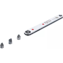 Cliquet à embout spécial, ultra mince | 6,3 mm (1/4") | avec 4 embouts spéciaux